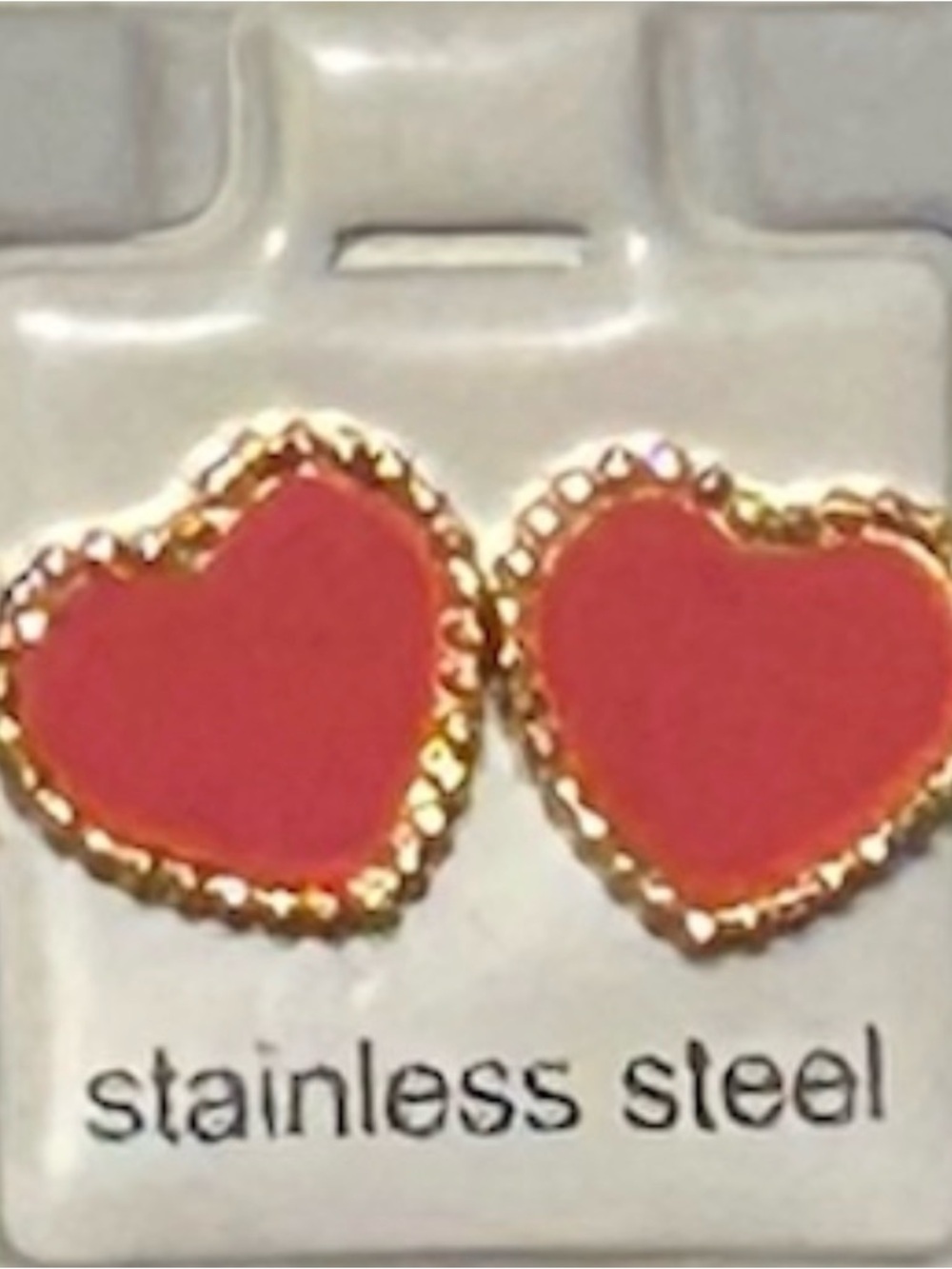 ACERO Stainless Steel Heart Stud Earrings… Set of 6 - Multicolor - Picture 6 of 7